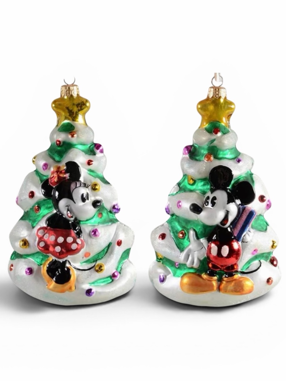 Christopher Radko “Mickey & Minnie Tree” Two Sided Hand Blown Glass Ornament